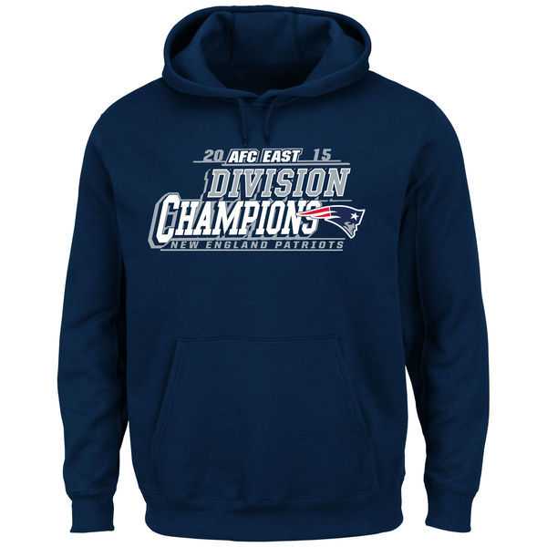 Men's New England Patriots Majestic 2015 AFC East Division Champions Pullover Hoodie - Navy Blue,We sell and wholesale Men's New England Patriots Majestic 2015 AFC East Division Champions Pullover Hoodie - Navy Blue on line form chian!
